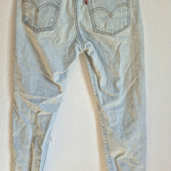 Levi's Jeans Women 25 Light Blue Distressed Button Fly Tapered Pants 100% Cotton - Picture 15 of 16